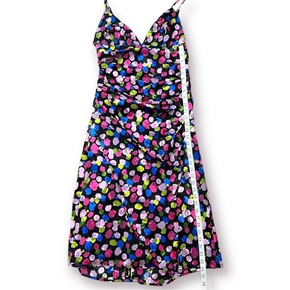 NWT NBD Josefien Ruched Multi Color Dot Print Midi Dress sz M - Picture 11 of 14